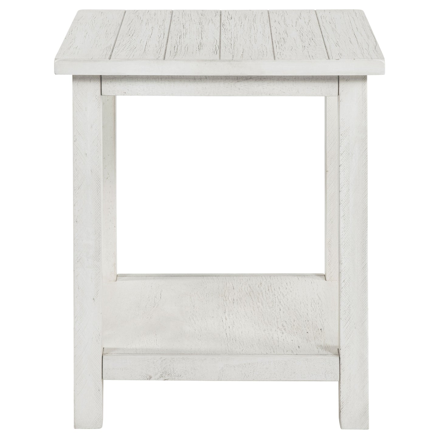 Payne Wood End Table with Shelf White