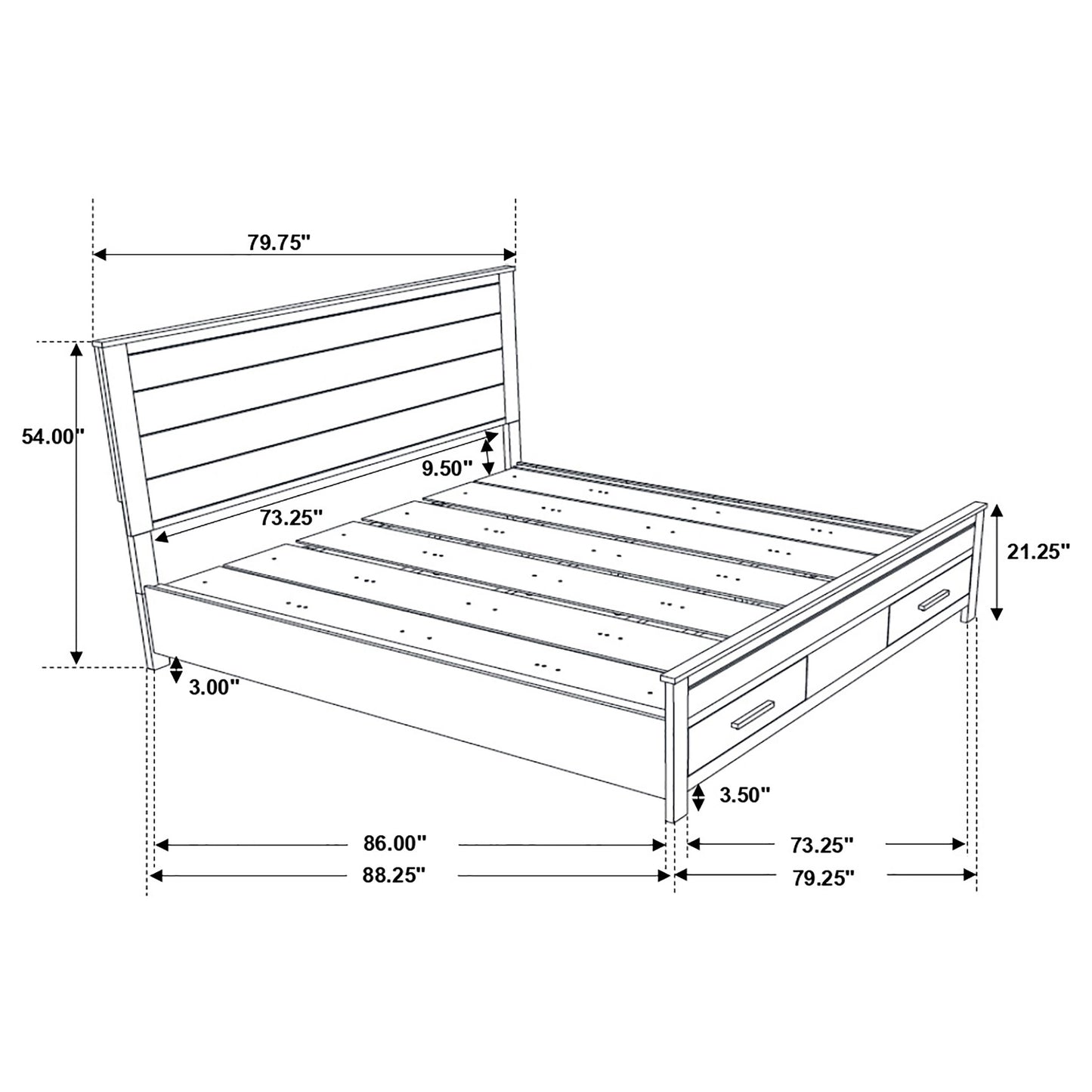 Woodmont California King Storage Bed Rustic Golden Brown