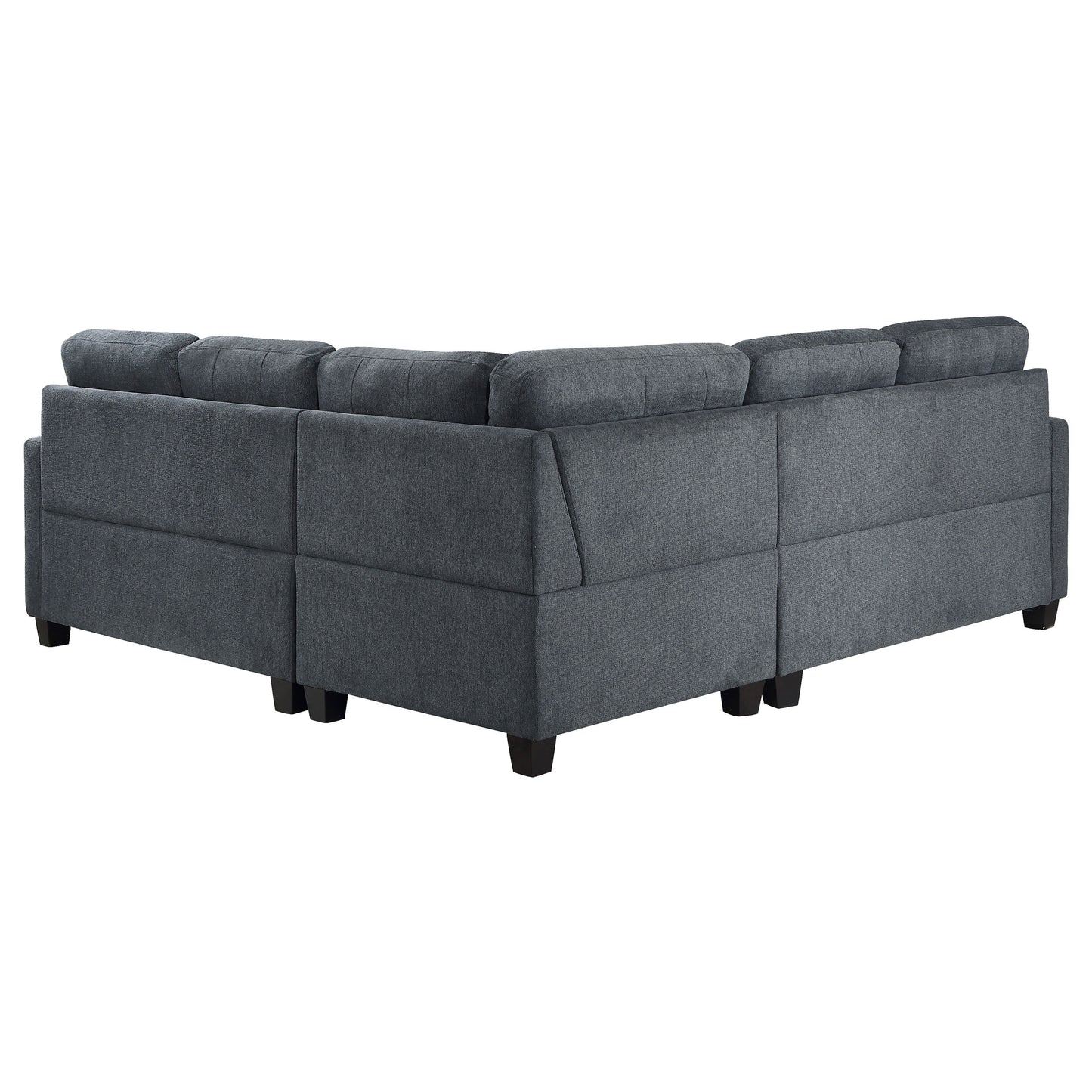 Georgina 3-piece Upholstered Sectional Sofa Steel Grey