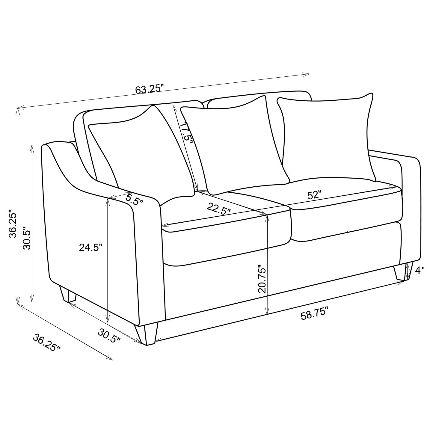 Christine 2-piece Upholstered Sloped Arm Sofa Set Beige