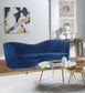 Sophia Upholstered Channel Tufted Sofa Blue