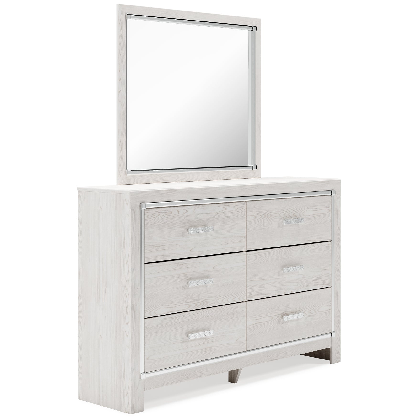 Altyra Queen Panel Bed with Mirrored Dresser, Chest and 2 Nightstands Cloud 9 Mattress & Furniture