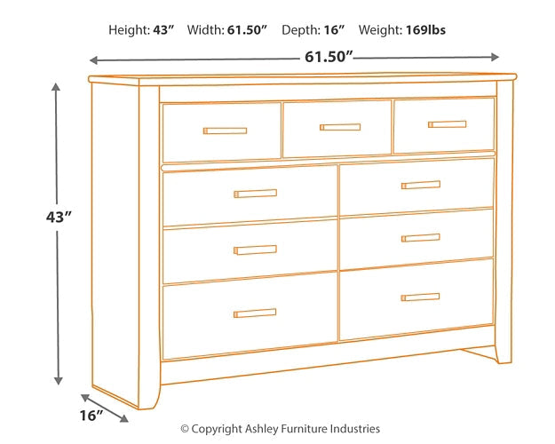 Brinxton King/California King Panel Headboard with Dresser Cloud 9 Mattress & Furniture