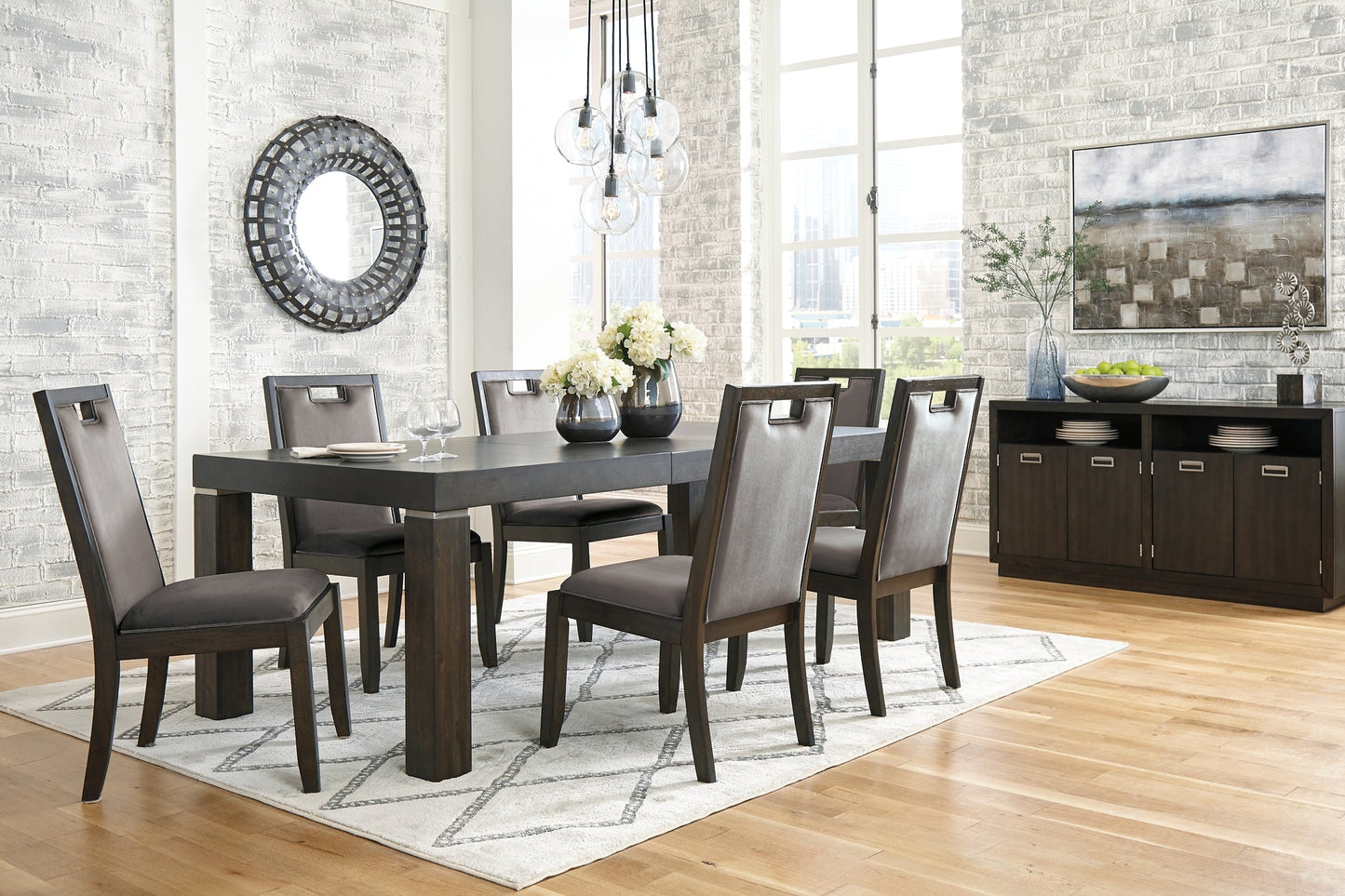 Hyndell Dining Table and 6 Chairs with Storage at Cloud 9 Mattress & Furniture furniture, home furnishing, home decor