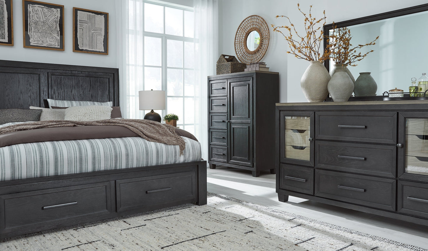 Foyland Queen Panel Storage Bed with Mirrored Dresser and Chest at Cloud 9 Mattress & Furniture furniture, home furnishing, home decor