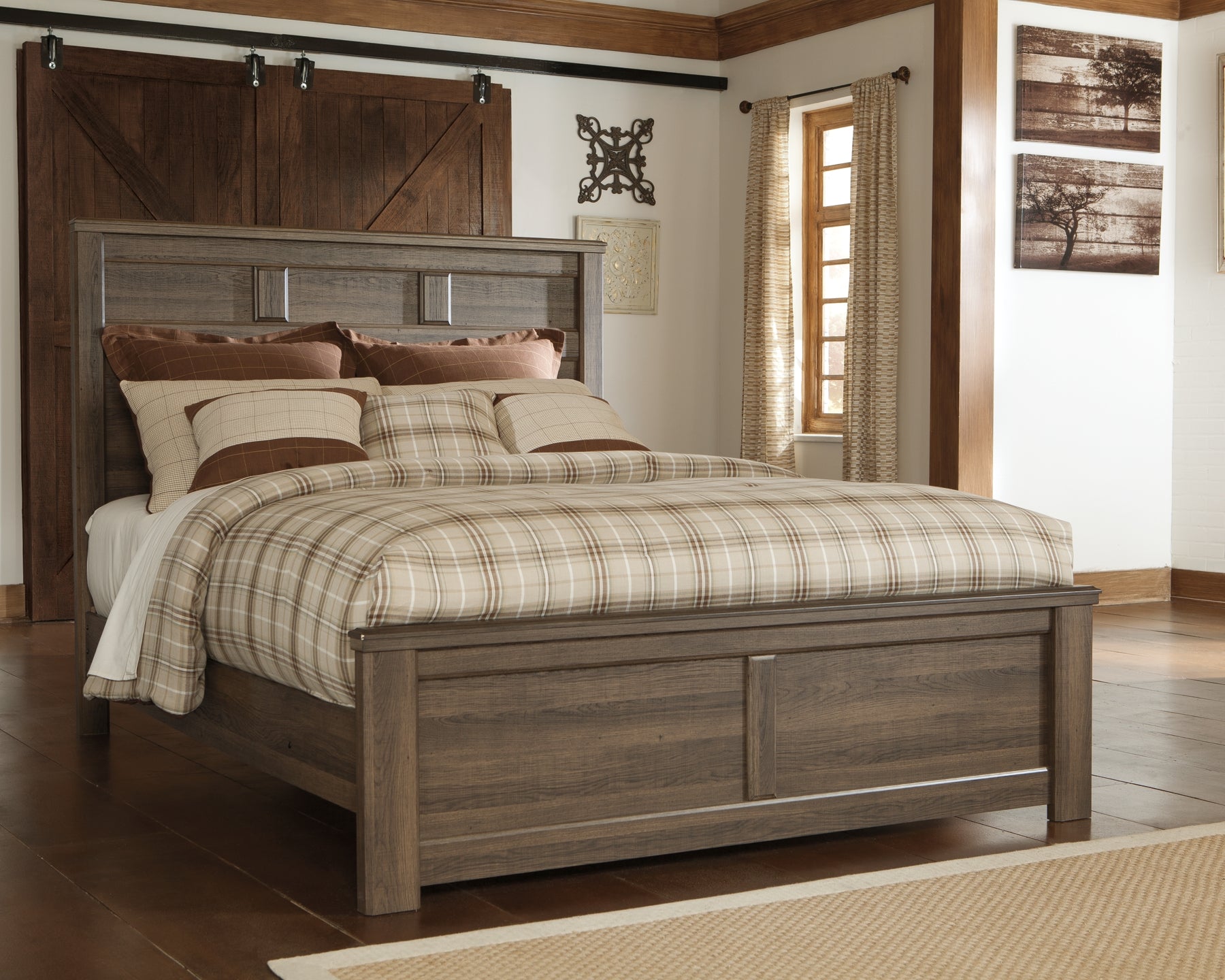 Juararo Queen Panel Bed with Mirrored Dresser and Chest at Cloud 9 Mattress & Furniture furniture, home furnishing, home decor