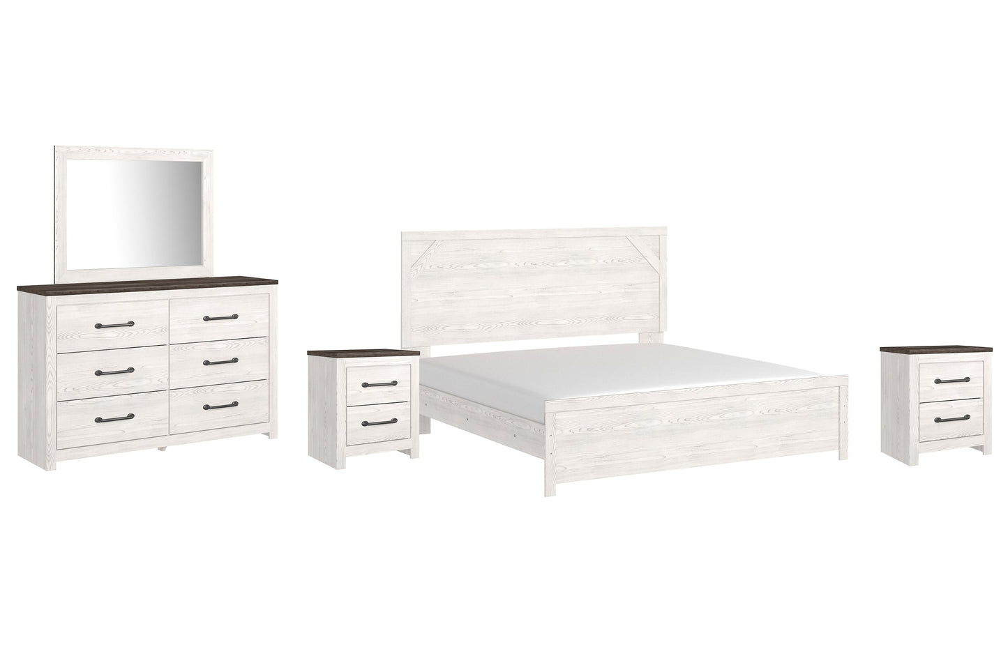 Gerridan King Panel Bed with Mirrored Dresser and 2 Nightstands at Cloud 9 Mattress & Furniture furniture, home furnishing, home decor