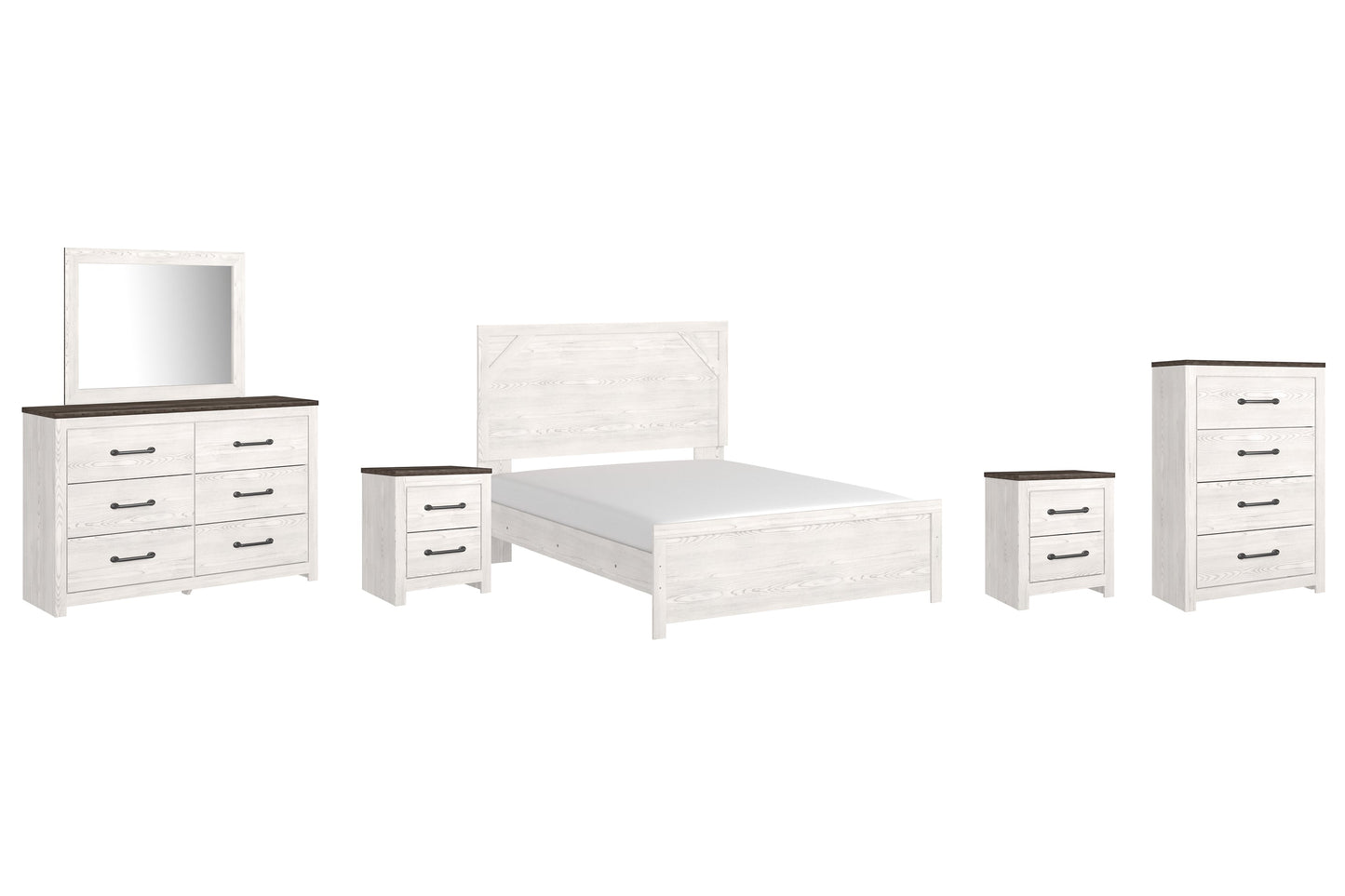 Gerridan Queen Panel Bed with Mirrored Dresser, Chest and 2 Nightstands at Cloud 9 Mattress & Furniture furniture, home furnishing, home decor