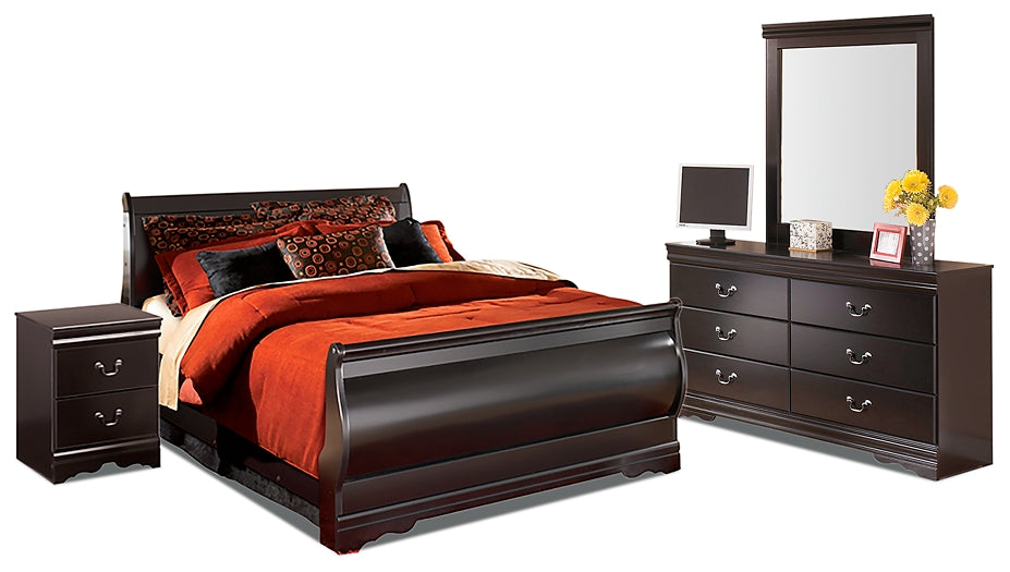 Huey Vineyard Queen Sleigh Bed with Mirrored Dresser and Nightstand at Cloud 9 Mattress & Furniture furniture, home furnishing, home decor