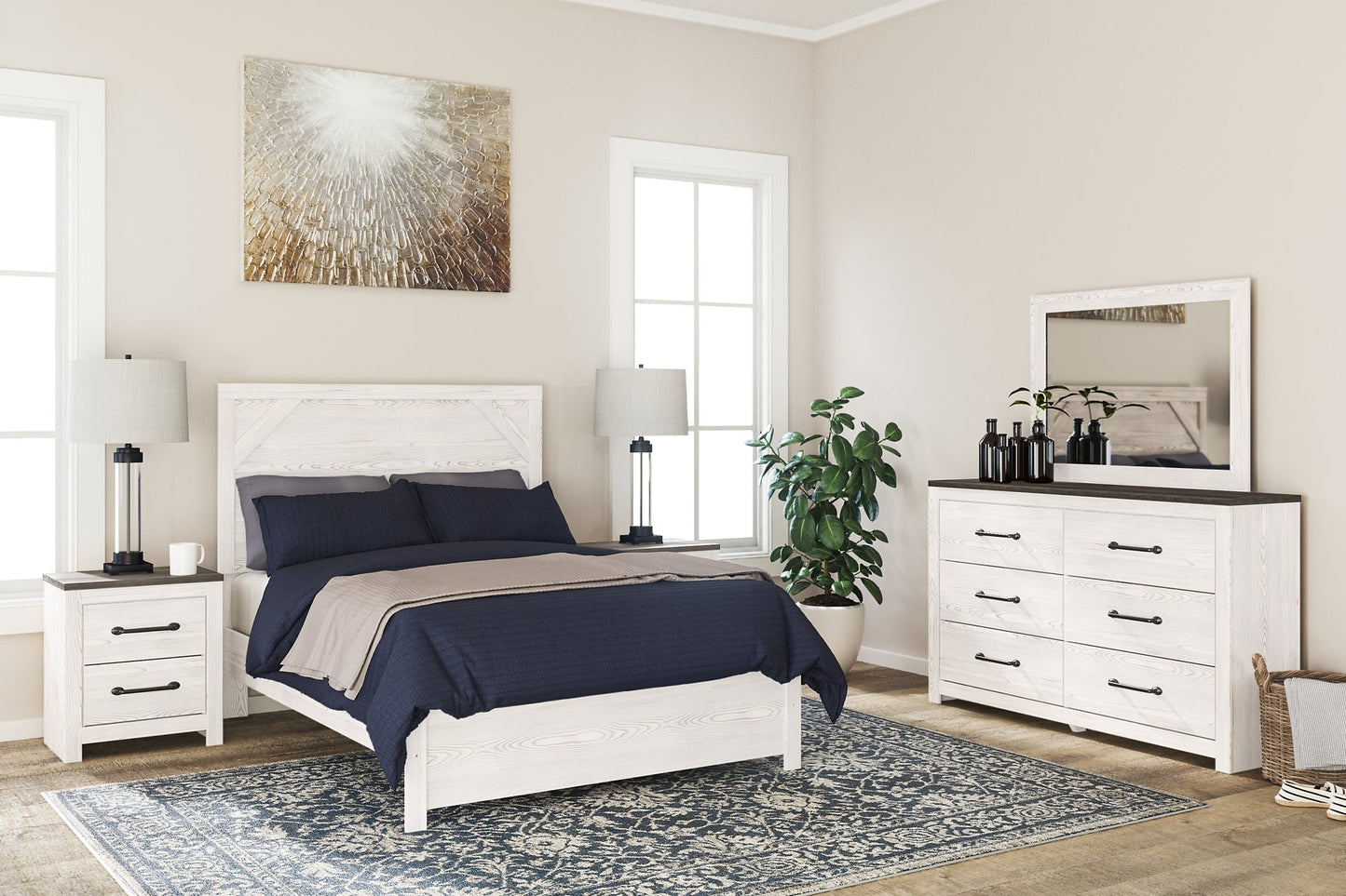 Gerridan Full Panel Bed with Mirrored Dresser and 2 Nightstands at Cloud 9 Mattress & Furniture furniture, home furnishing, home decor