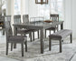 Hallanden Dining Table and 4 Chairs and Bench at Cloud 9 Mattress & Furniture furniture, home furnishing, home decor