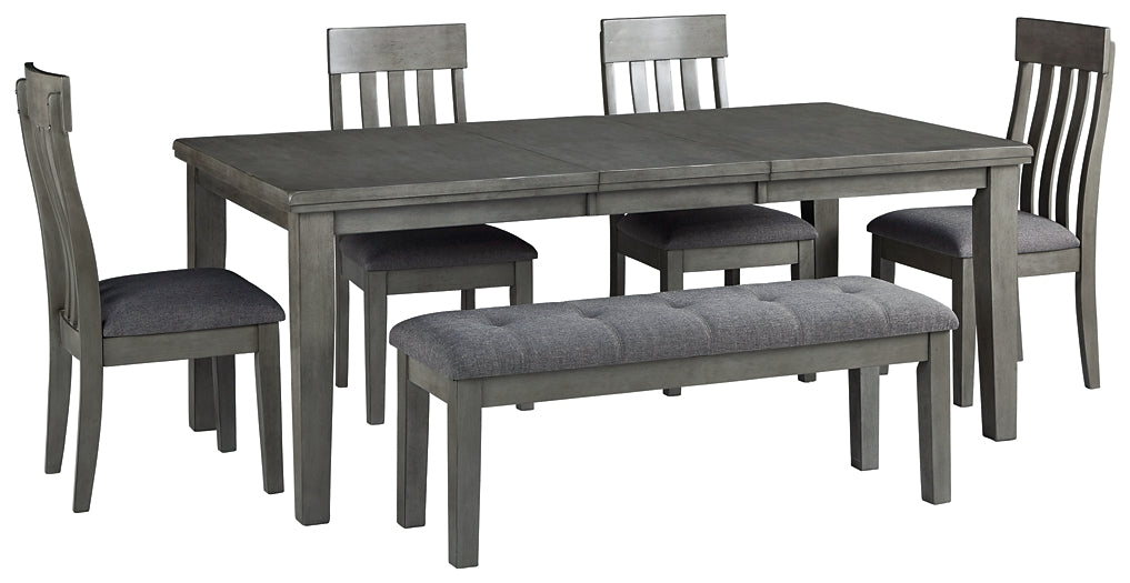 Hallanden Dining Table and 4 Chairs and Bench at Cloud 9 Mattress & Furniture furniture, home furnishing, home decor