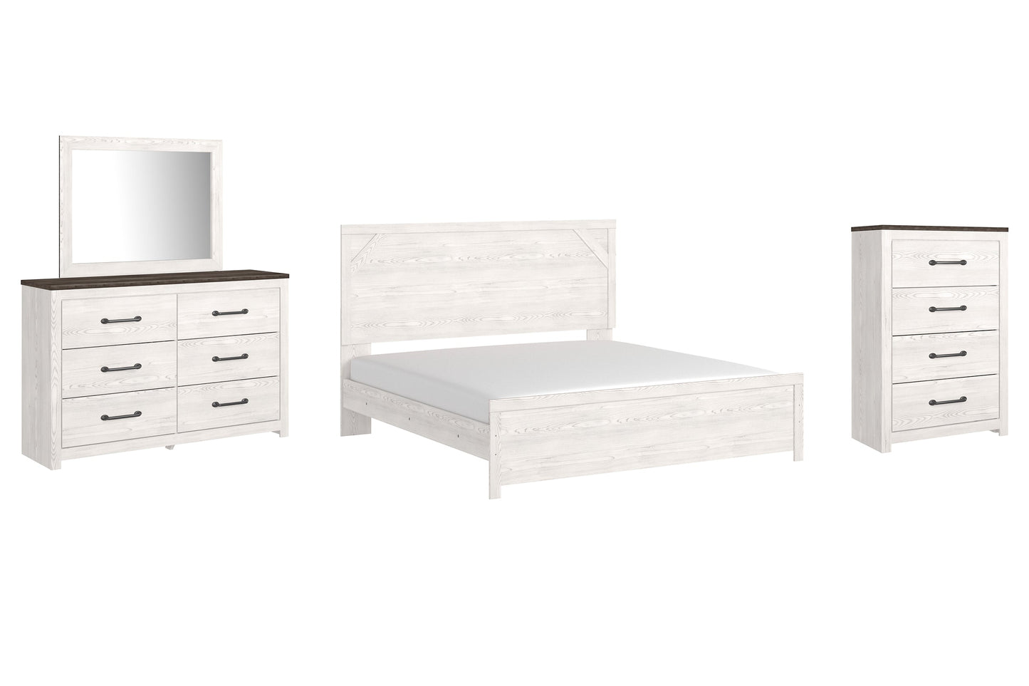 Gerridan King Panel Bed with Mirrored Dresser and Chest at Cloud 9 Mattress & Furniture furniture, home furnishing, home decor