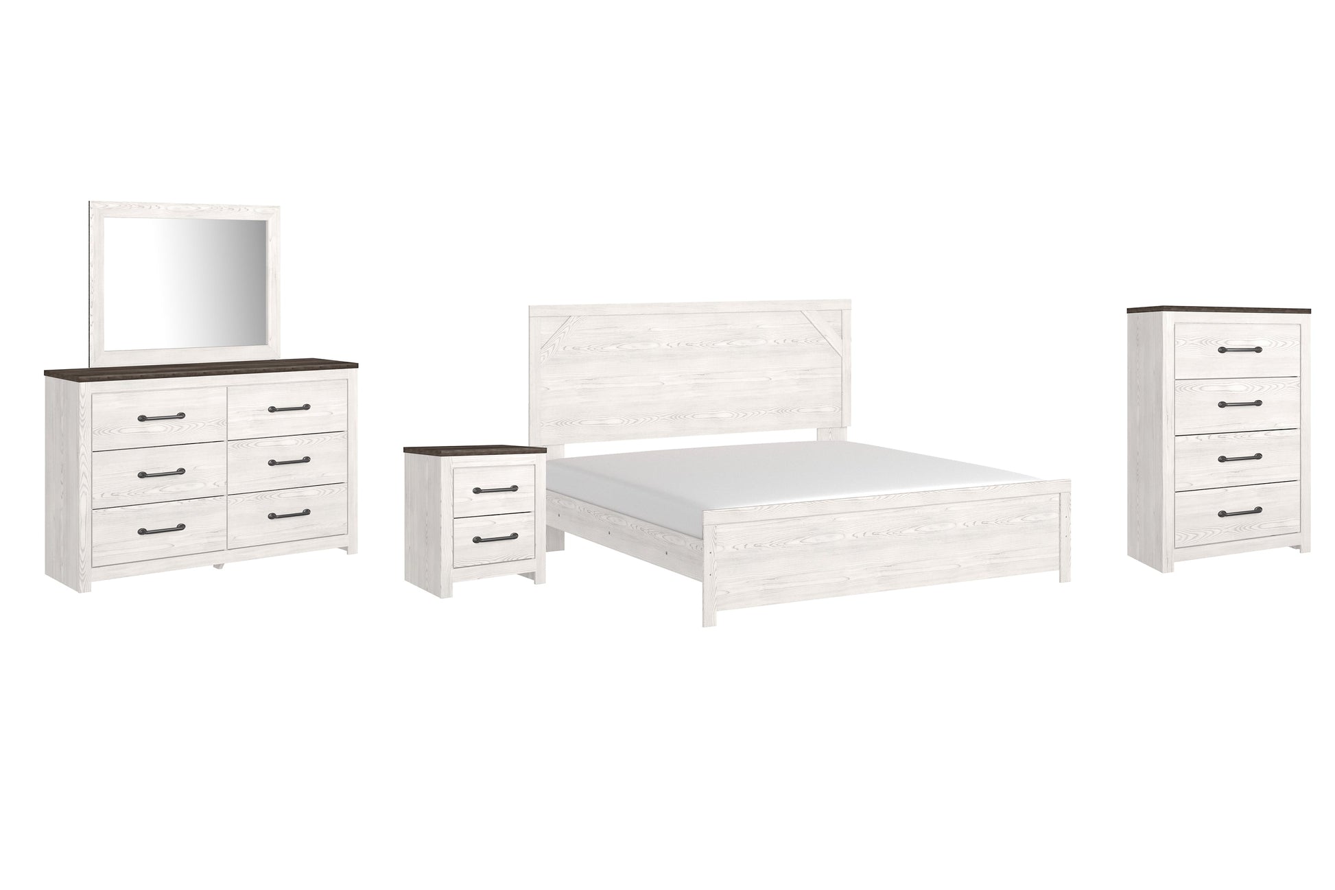 Gerridan King Panel Bed with Mirrored Dresser, Chest and Nightstand at Cloud 9 Mattress & Furniture furniture, home furnishing, home decor