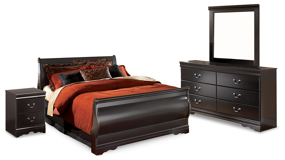 Huey Vineyard Full Sleigh Bed with Mirrored Dresser and Nightstand at Cloud 9 Mattress & Furniture furniture, home furnishing, home decor