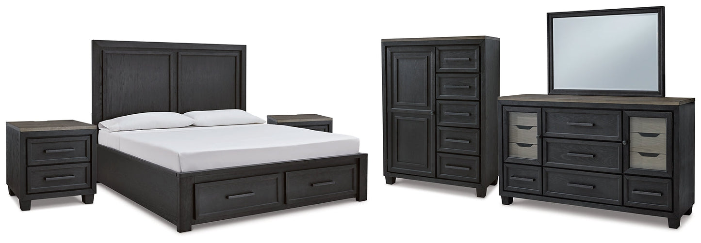 Foyland King Panel Storage Bed with Mirrored Dresser, Chest and 2 Nightstands at Cloud 9 Mattress & Furniture furniture, home furnishing, home decor