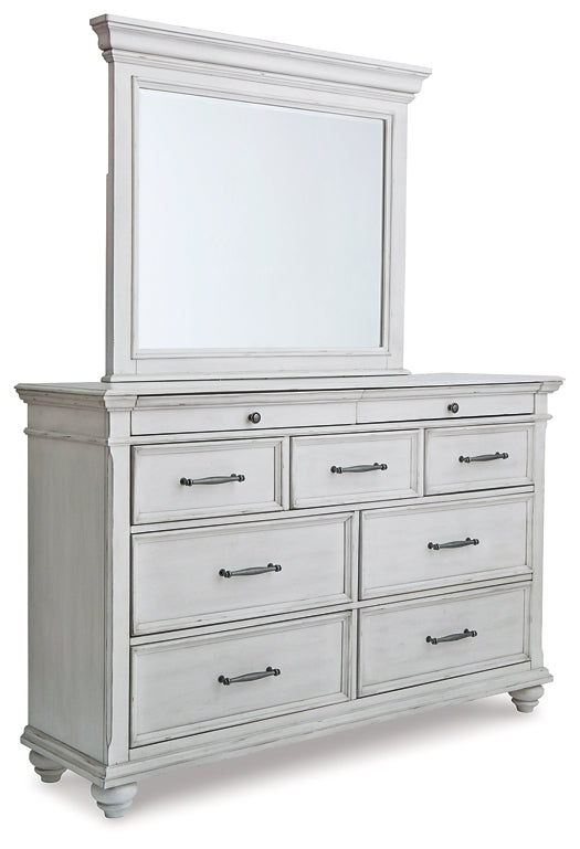 Kanwyn King Panel Bed with Mirrored Dresser at Cloud 9 Mattress & Furniture furniture, home furnishing, home decor