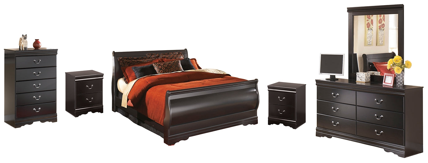 Huey Vineyard Queen Sleigh Bed with Mirrored Dresser, Chest and 2 Nightstands at Cloud 9 Mattress & Furniture furniture, home furnishing, home decor