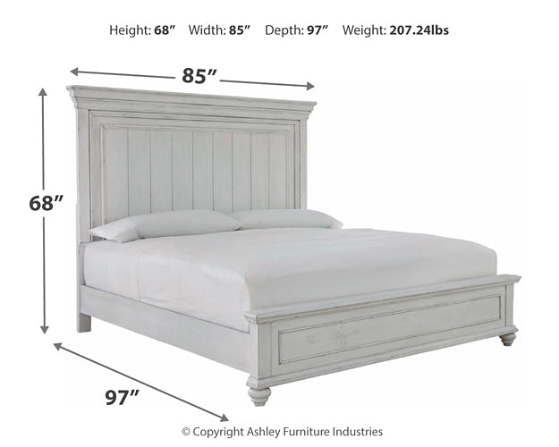 Kanwyn King Panel Bed with Mirrored Dresser at Cloud 9 Mattress & Furniture furniture, home furnishing, home decor