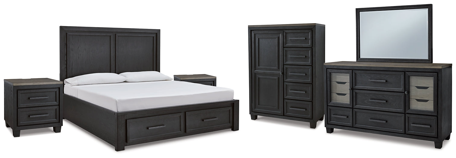 Foyland Queen Panel Storage Bed with Mirrored Dresser, Chest and 2 Nightstands at Cloud 9 Mattress & Furniture furniture, home furnishing, home decor