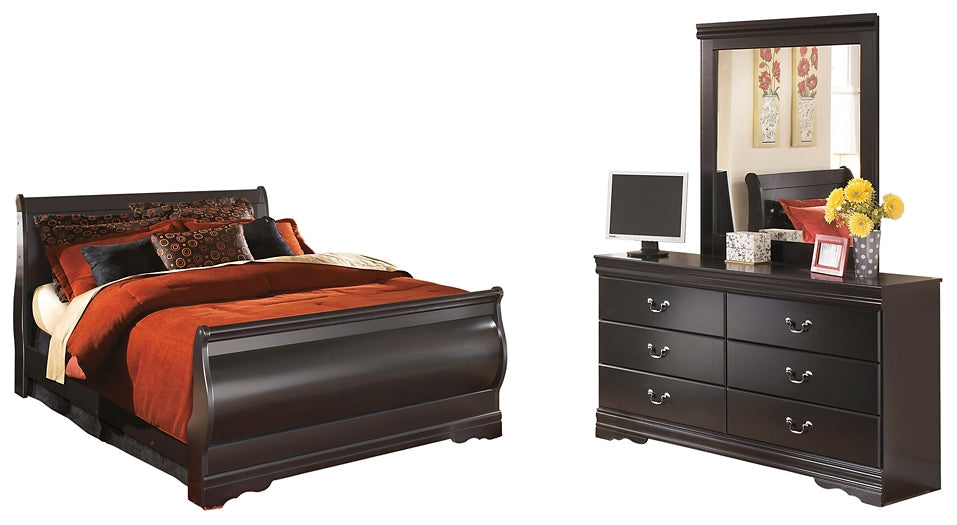 Huey Vineyard Queen Sleigh Bed with Mirrored Dresser at Cloud 9 Mattress & Furniture furniture, home furnishing, home decor