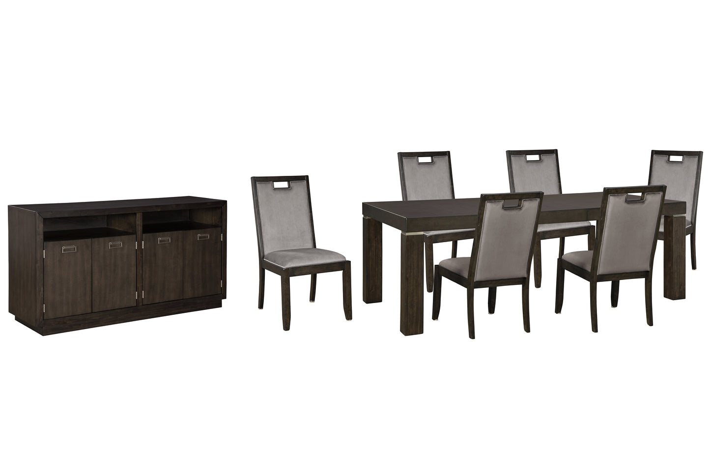 Hyndell Dining Table and 6 Chairs with Storage at Cloud 9 Mattress & Furniture furniture, home furnishing, home decor