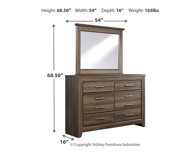 Juararo California King Poster Bed with Mirrored Dresser at Cloud 9 Mattress & Furniture furniture, home furnishing, home decor