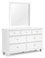 Fortman Queen Panel Bed with Mirrored Dresser, Chest and 2 Nightstands