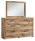 Hyanna King Panel Bed with Mirrored Dresser