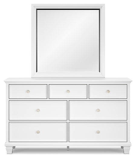 Fortman Full Panel Bed with Mirrored Dresser and Nightstand