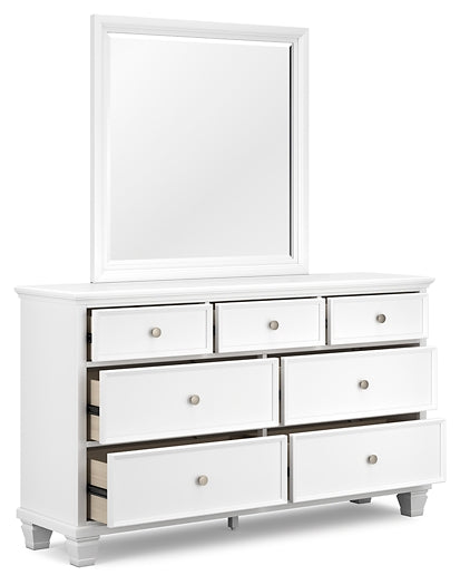 Fortman Twin Panel Bed with Mirrored Dresser and Nightstand