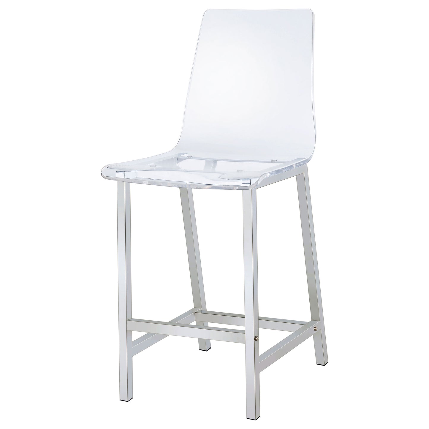 Juelia Clear Acrylic Counter Chair Chrome (Set of 2)