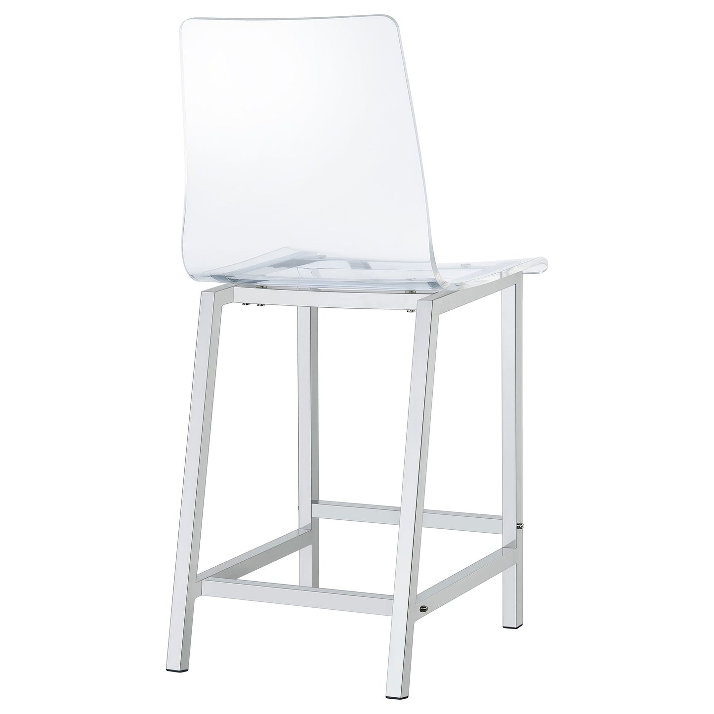 Juelia Clear Acrylic Counter Chair Chrome (Set of 2)