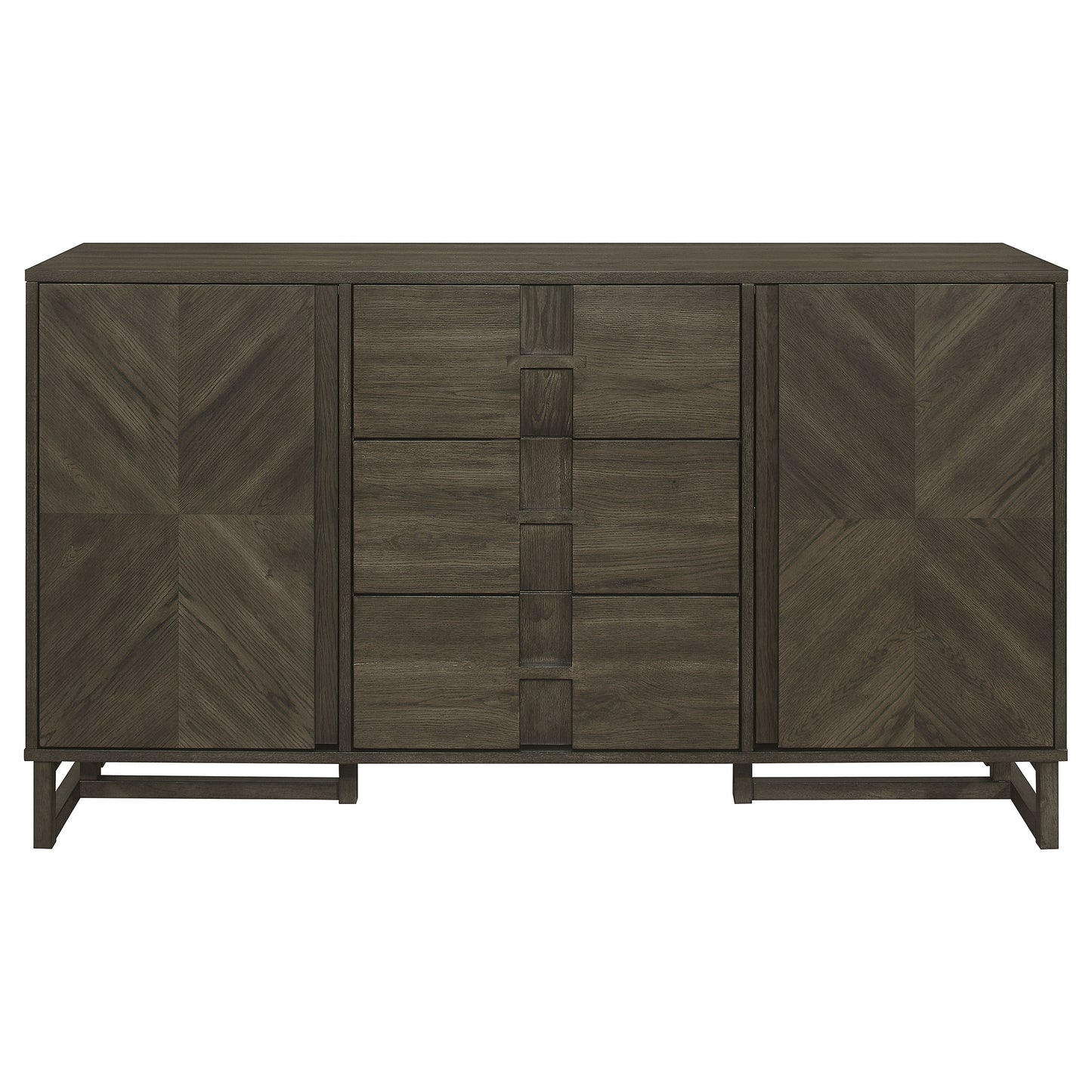 Kelly 3-drawer Storage Dining Sideboard Buffet Dark Grey