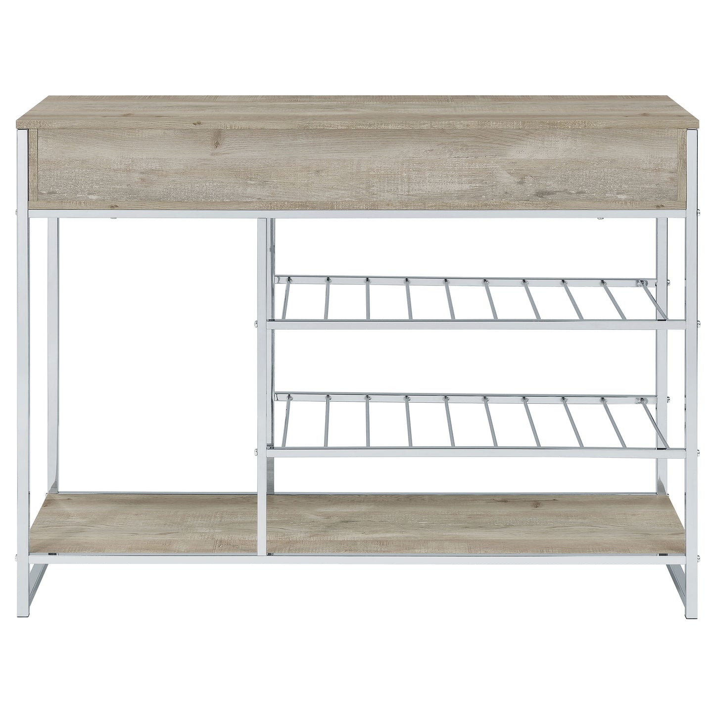 Melrose 2-drawer Home Bar Storage with Wine Rack Grey