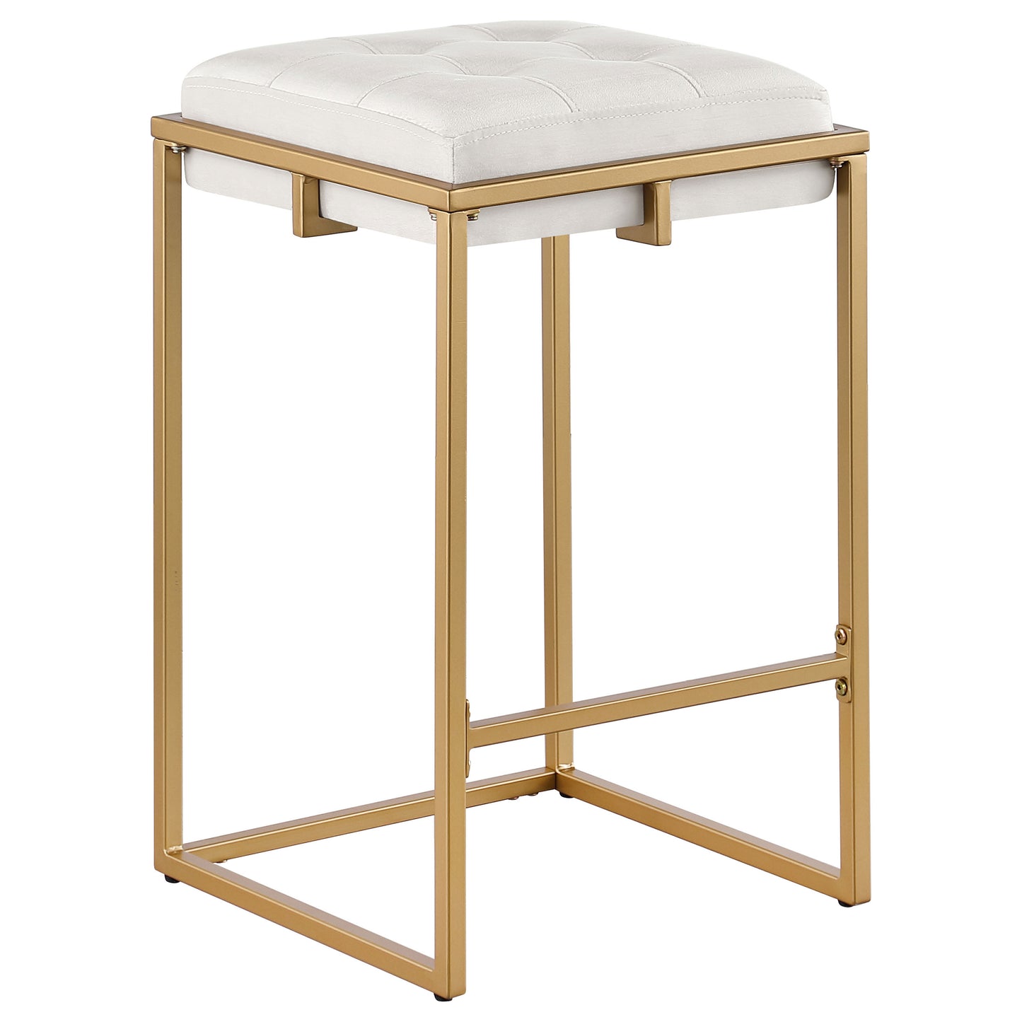 Nadia Upholstered Backless Counter Stool Beige (Set of 2)