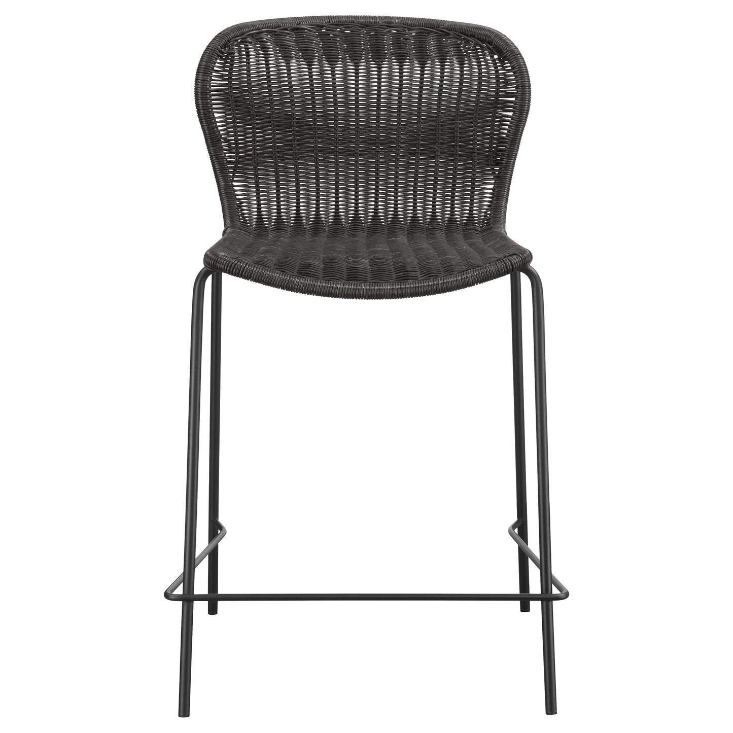 Mckinley Faux Rattan Metal Counter Chair Brown (Set of 2)