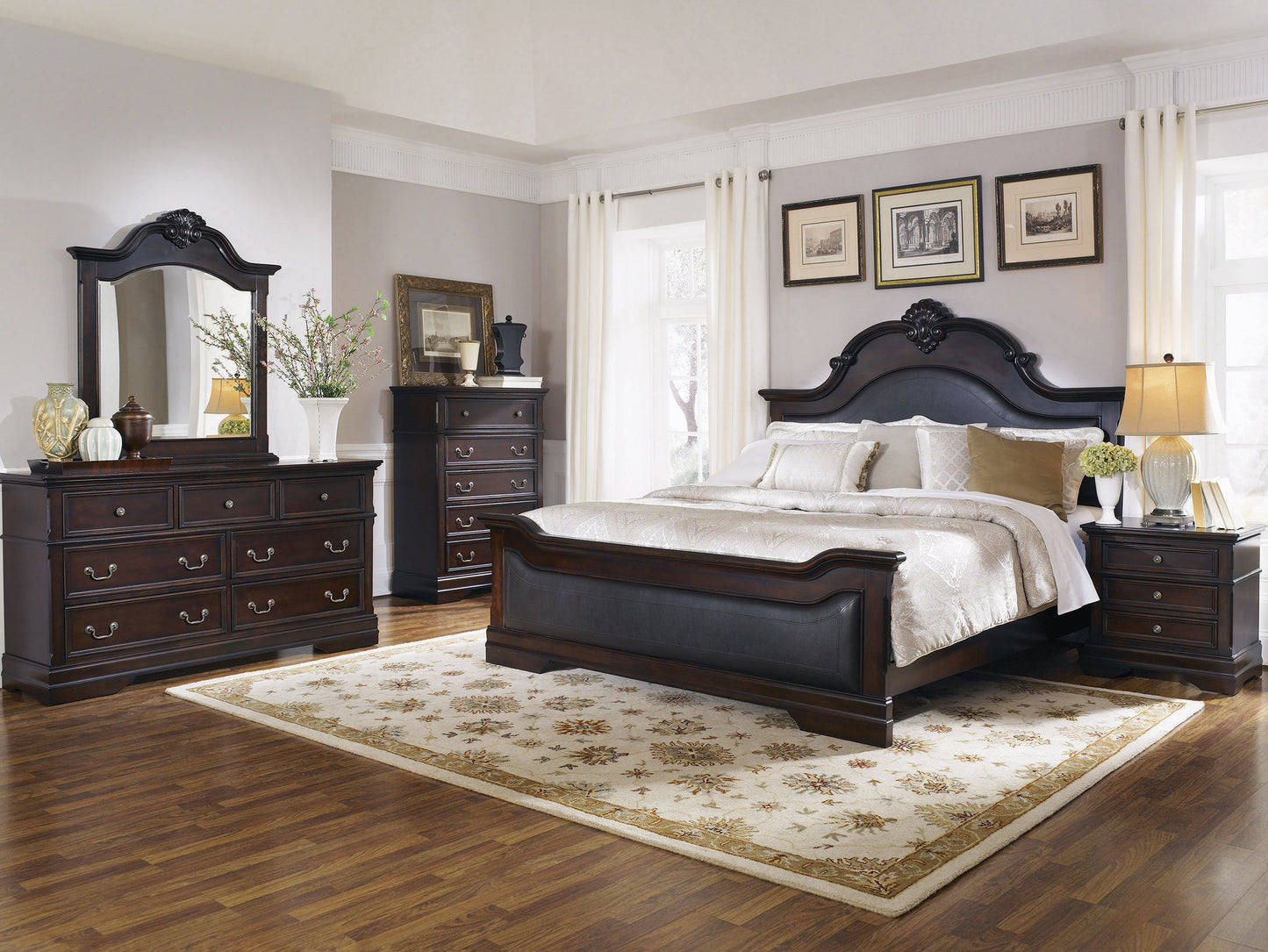 Cambridge 5-piece Eastern King Bedroom Set Cappuccino