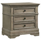 Manchester 3-drawer Nightstand Wheat Brown