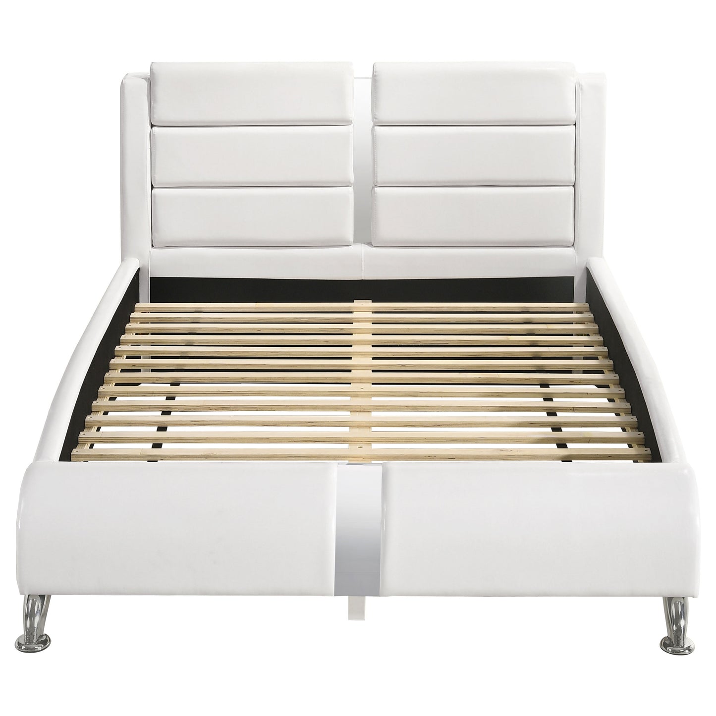 Jeremaine Upholstered Eastern King Sleigh Bed White