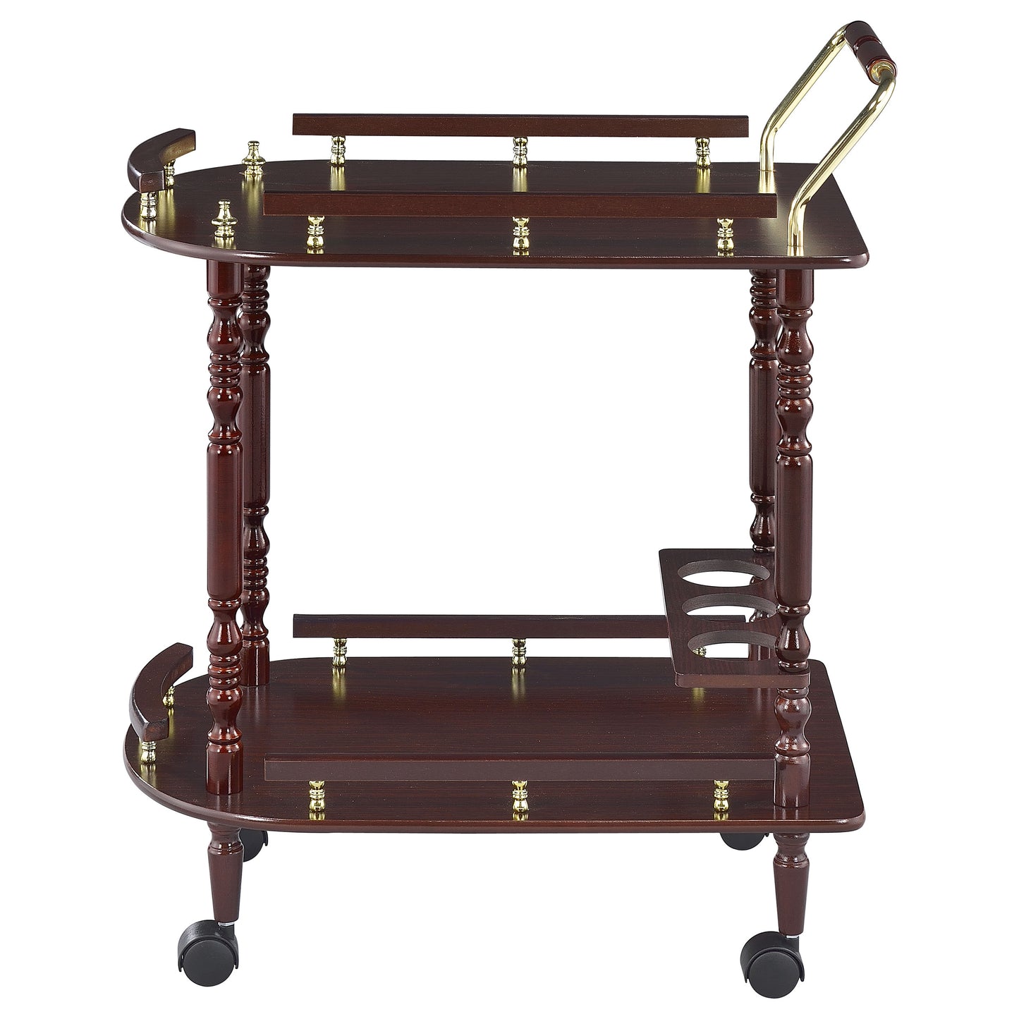 Palmer 2-tier Rectangular Wood Bar Cart Merlot