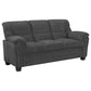 Clementine 2-piece Upholstered Padded Arm Sofa Set Grey