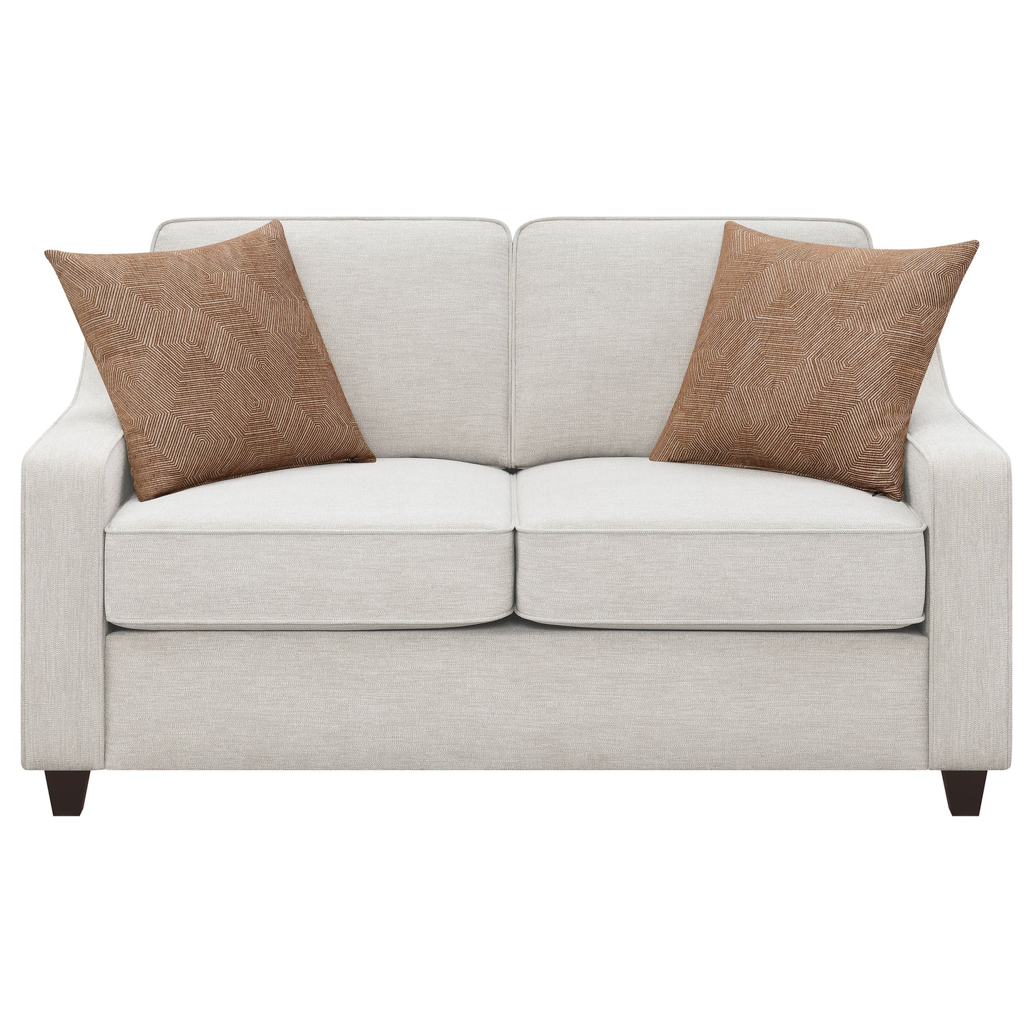 Christine Upholstered Sloped Arm Loveseat Beige