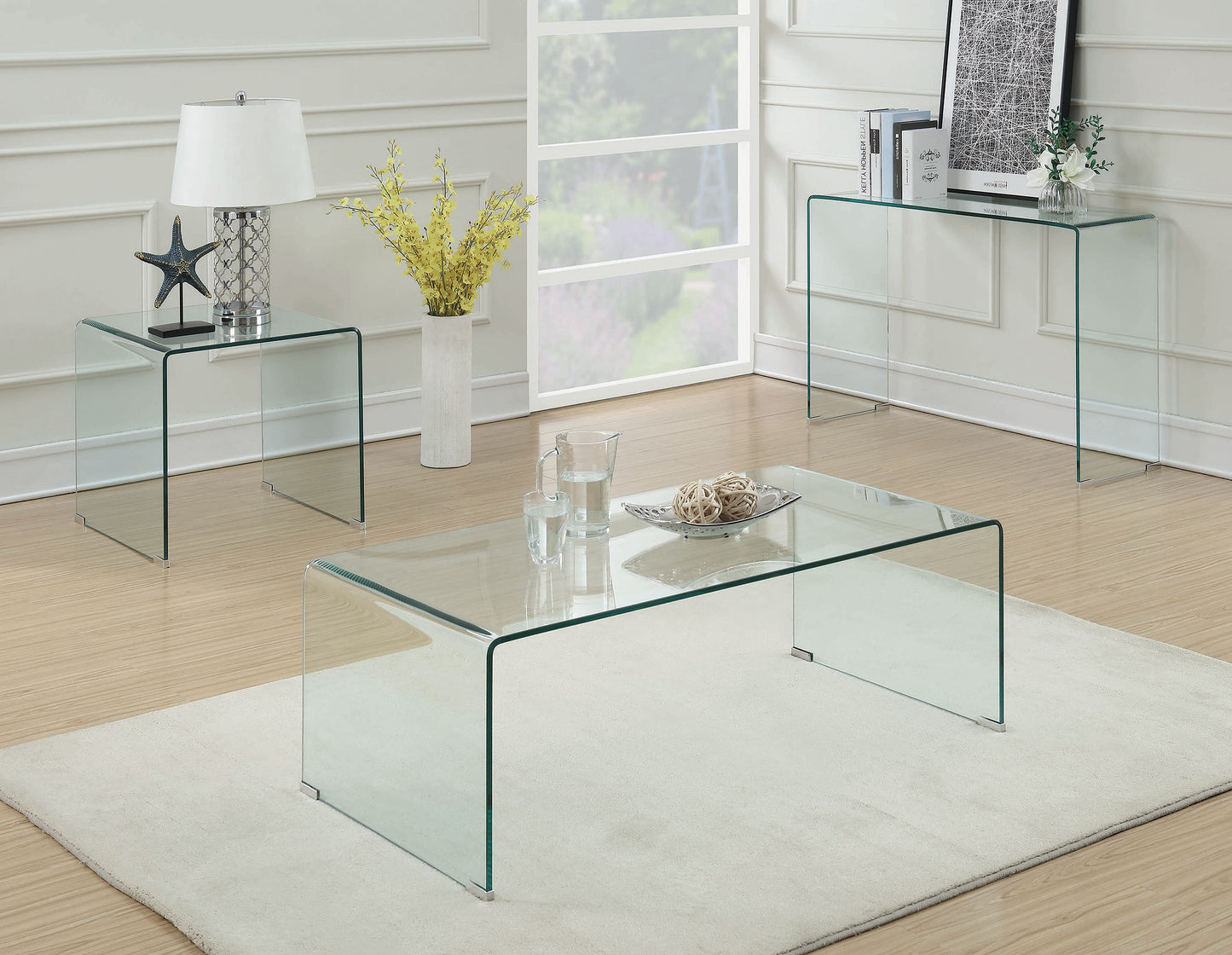 Ripley Squared Tempered Bent Glass Side End Table Clear