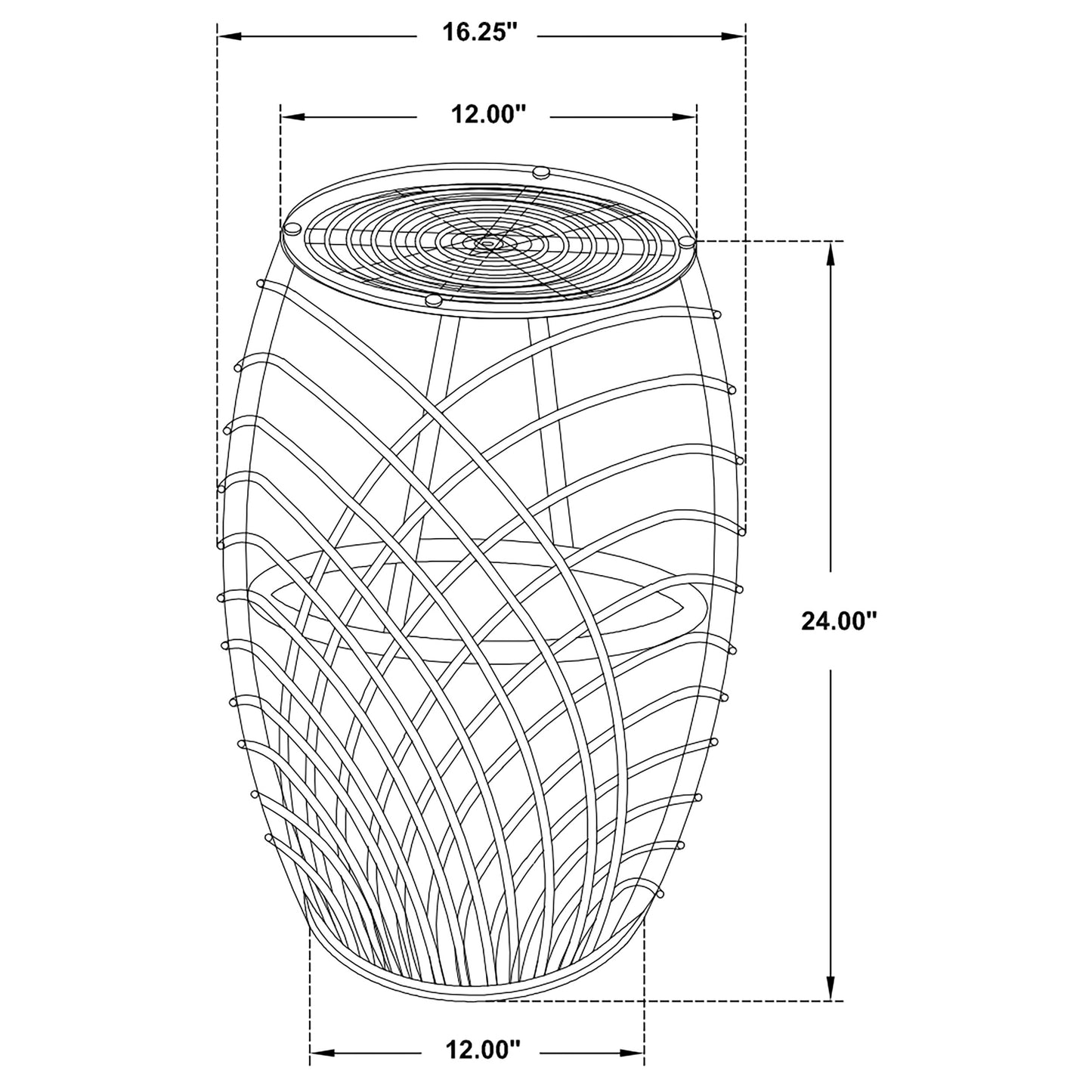 Dahlia Round Glass Top Woven Rattan End Table Natural