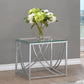 Lille Square Glass Top Side End Table Chrome