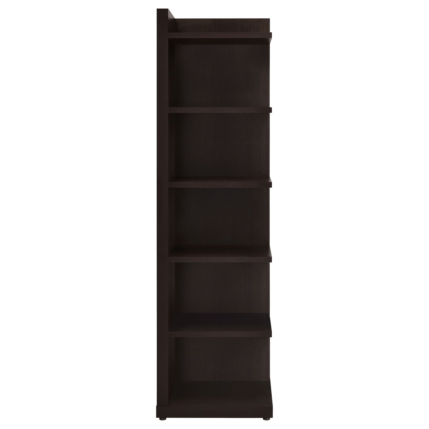 Alder 71-inch 6-shelf Corner Bookcase Cappuccino