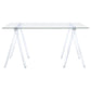 Amaturo 59-inch Glass Top Acrylic Writing Desk Clear