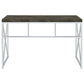 Grimma 47-inch Writing Office Desk Rustic Grey and Chrome