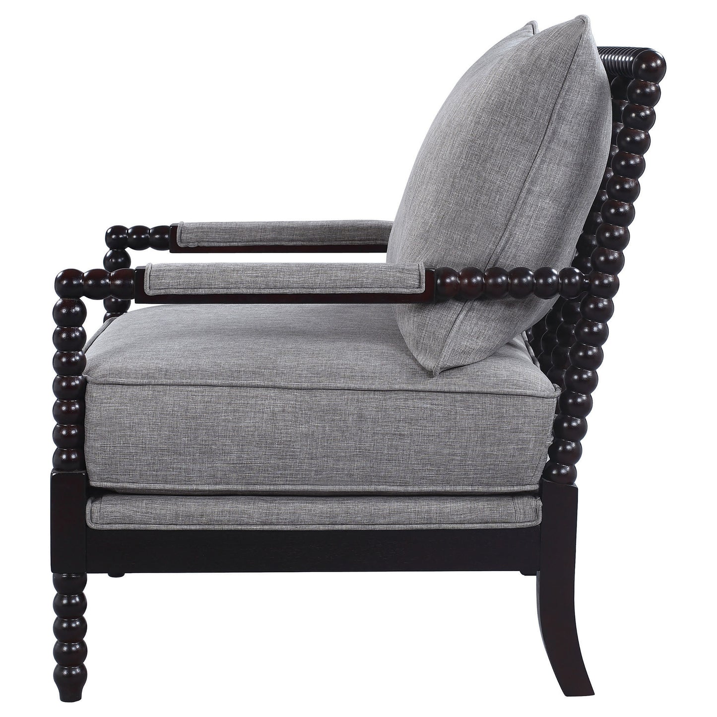 Blanchett Upholstered Bobbin Accent Chair Grey and Black